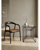 Mesa auxiliar de diseño geométrico negra - 40x40x55 cm