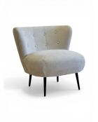 Fauteuil Nid d'Hirondelle tissu crème beige - 78x79x73 cm