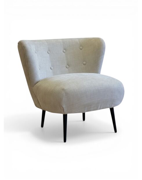 Fauteuil Nid d'Hirondelle tissu crème beige - 78x79x73 cm