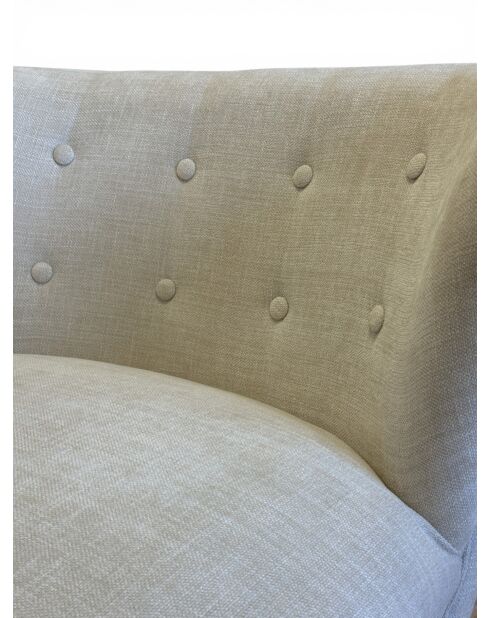 Fauteuil Nid d'Hirondelle tissu crème beige - 78x79x73 cm