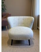 Fauteuil Nid d'Hirondelle tissu crème beige - 78x79x73 cm