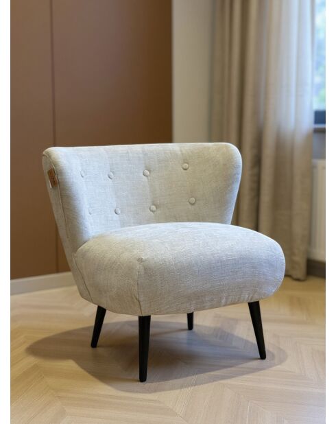 Fauteuil Nid d'Hirondelle tissu crème beige - 78x79x73 cm