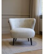 Fauteuil Nid d'Hirondelle tissu crème beige - 78x79x73 cm