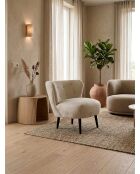 Fauteuil Nid d'Hirondelle tissu crème beige - 78x79x73 cm