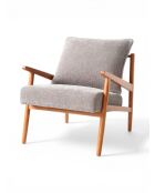 Fauteuil Bois gris souris - 65x77x81 cm