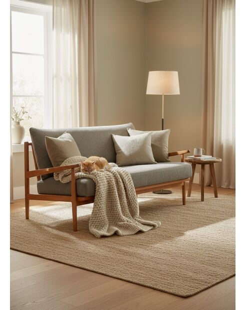 Fauteuil Bois gris souris - 65x77x81 cm