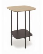 Mesa auxiliar cuadrada natural/negra - 40x40x60 cm