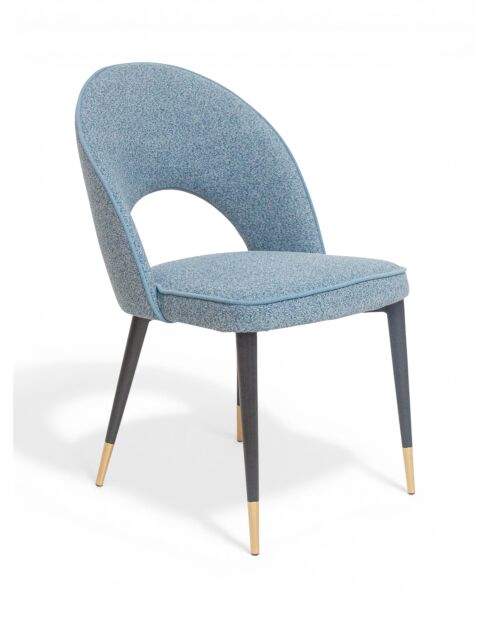 Adèle blauer lockiger Jeansstuhl - 47x52x87 cm