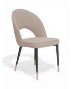 Taupefarbener Lockenstuhl Adèle - 47x52x87 cm