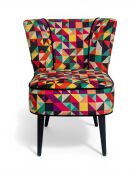 Poltrona triangolare multicolore Gatsby Patchwork - 61x67x75 cm