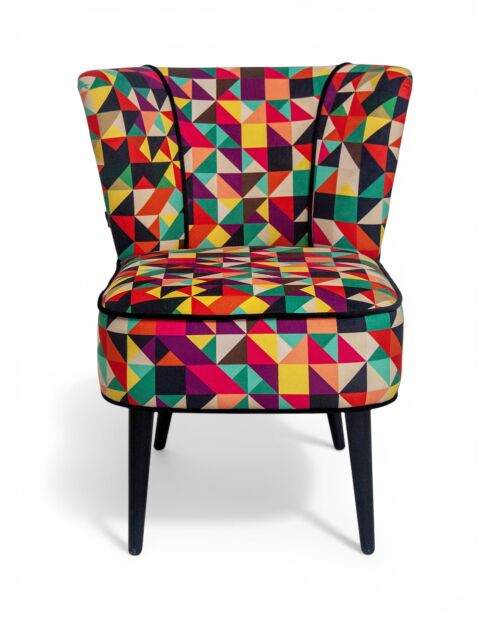 Poltrona triangolare multicolore Gatsby Patchwork - 61x67x75 cm