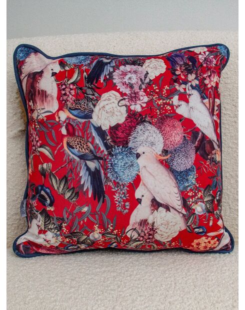 Mehrfarbiges Kissen „Vogel des Glücks“, 40 x 40 cm