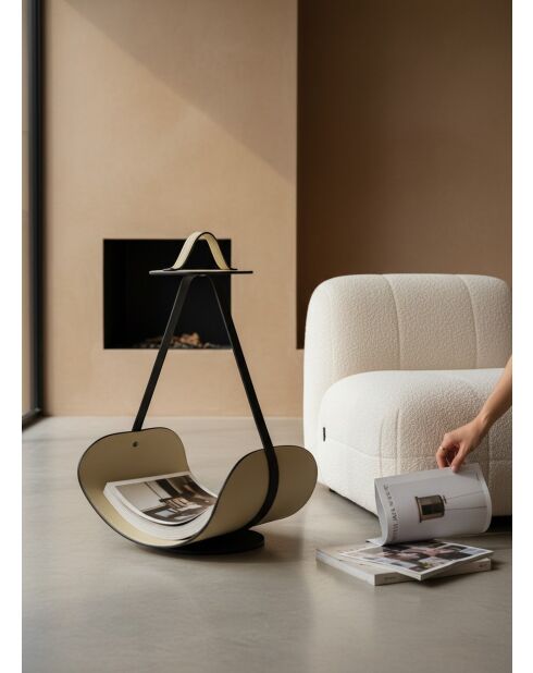 Porte-revues Swing blanc crème - 58x39x31 cm