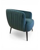 Fauteuil met plisséeffect in dennengroen fluweel - 77x80x74 cm
