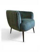 Fauteuil met plisséeffect in dennengroen fluweel - 77x80x74 cm