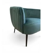 Fauteuil met plisséeffect in dennengroen fluweel - 77x80x74 cm