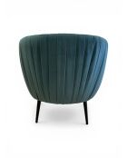 Fauteuil met plisséeffect in dennengroen fluweel - 77x80x74 cm