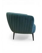 Fauteuil met plisséeffect in dennengroen fluweel - 77x80x74 cm