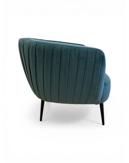 Fauteuil met plisséeffect in dennengroen fluweel - 77x80x74 cm