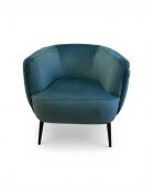 Fauteuil met plisséeffect in dennengroen fluweel - 77x80x74 cm
