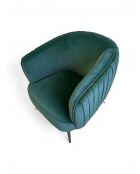 Fauteuil met plisséeffect in dennengroen fluweel - 77x80x74 cm