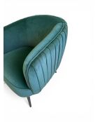 Fauteuil met plisséeffect in dennengroen fluweel - 77x80x74 cm