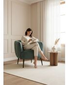 Fauteuil met plisséeffect in dennengroen fluweel - 77x80x74 cm