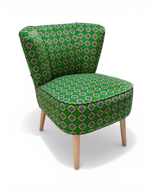 Gatsby Green gestreepte fauteuil - 61x67x75 cm