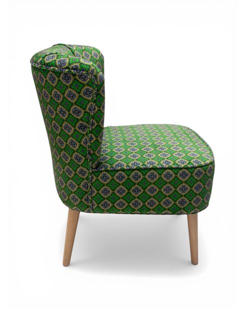 Gatsby Green gestreepte fauteuil - 61x67x75 cm
