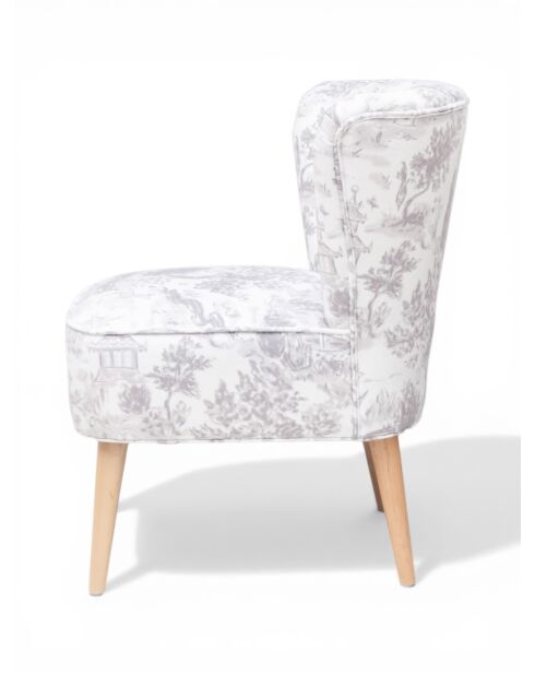 Sillón Gatsby Jardin De Jouy gris - 61x67x75 cm