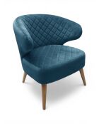 Fauteuil Angèle bleu canard - 120x60x73 cm
