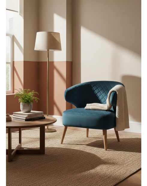 Poltrona Angèle blu anatra - 120x60x73 cm