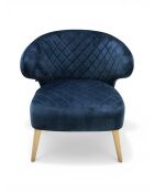 Fauteuil Angèle bleu canard - 120x60x73 cm