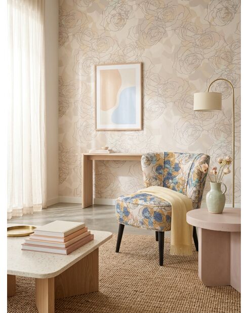 Mehrfarbiger abstrakter rosa Gatsby-Sessel - 61x67x75 cm