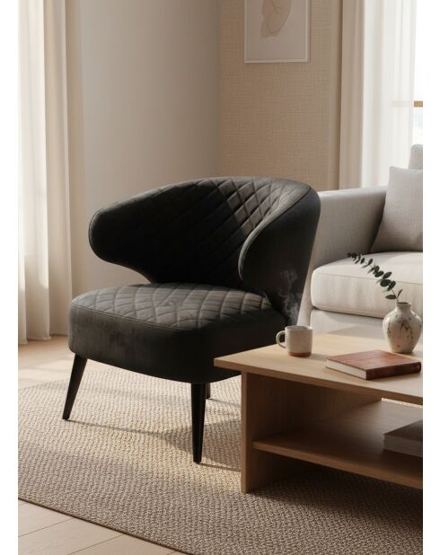 Schwarzer Sessel Angèle - 120x60x73 cm