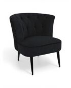 Schicker schwarzer gepolsterter Sessel - 68x66x70 cm