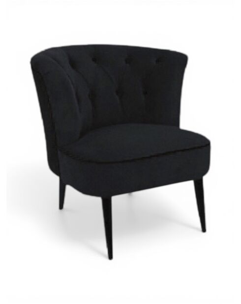 Schicker schwarzer gepolsterter Sessel - 68x66x70 cm