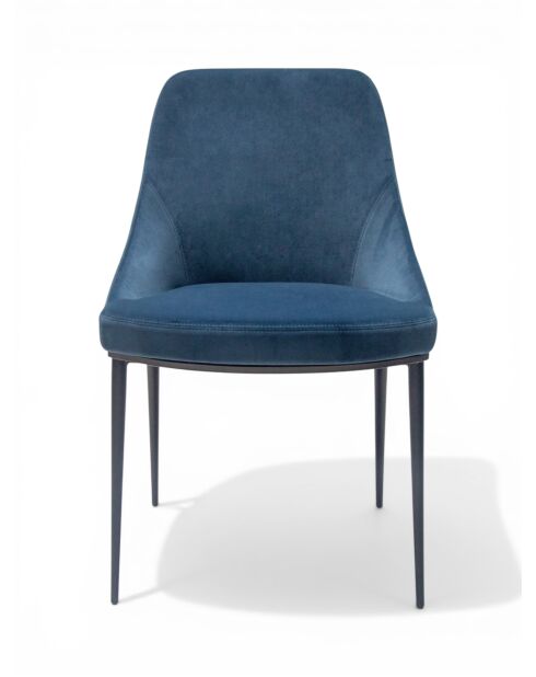 Terre Stuhl aus mitternachtsblauem Samt - 51x49x81 cm