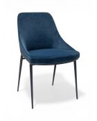 Terre Stuhl aus mitternachtsblauem Samt - 51x49x81 cm