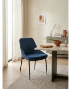 Terre Stuhl aus mitternachtsblauem Samt - 51x49x81 cm