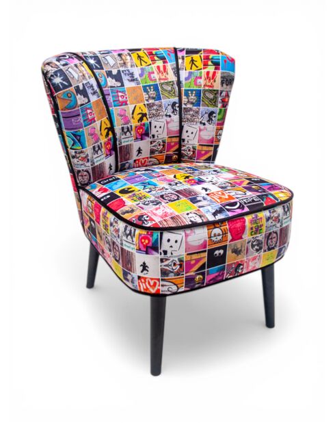 Moderner mehrfarbiger Gatsby-Sessel - 61x67x75 cm