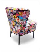 Moderner mehrfarbiger Gatsby-Sessel - 61x67x75 cm