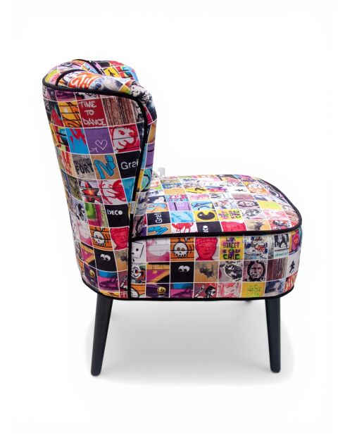 Moderner mehrfarbiger Gatsby-Sessel - 61x67x75 cm