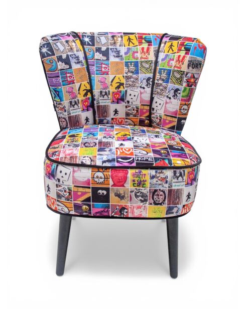 Moderner mehrfarbiger Gatsby-Sessel - 61x67x75 cm