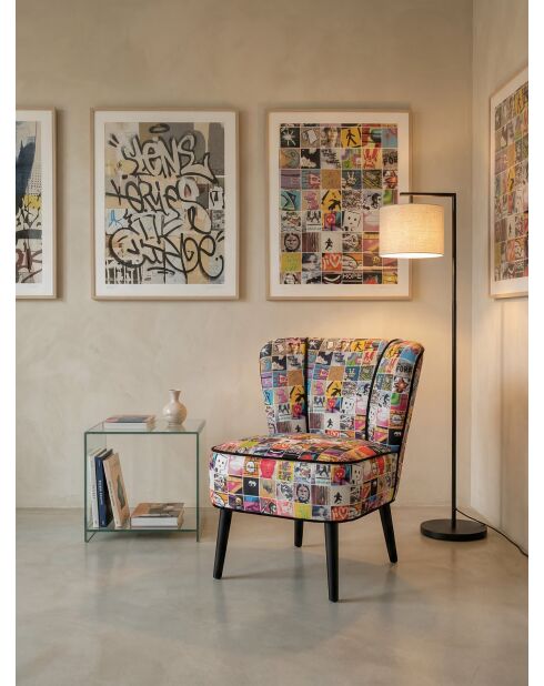 Moderner mehrfarbiger Gatsby-Sessel - 61x67x75 cm