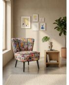 Moderner mehrfarbiger Gatsby-Sessel - 61x67x75 cm