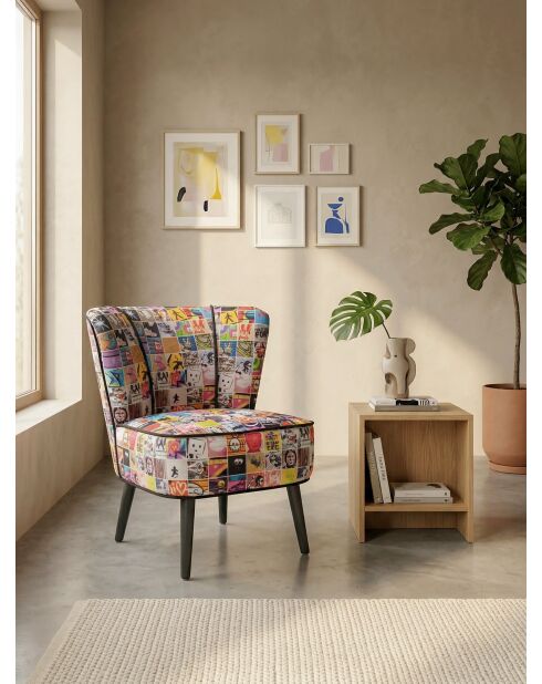 Moderner mehrfarbiger Gatsby-Sessel - 61x67x75 cm