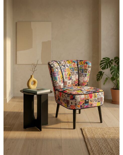 Moderner mehrfarbiger Gatsby-Sessel - 61x67x75 cm