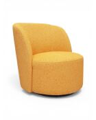 Drehsessel aus safrangelbem lockigem Stoff - 71x74x77 cm