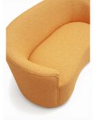 Drehsessel aus safrangelbem lockigem Stoff - 71x74x77 cm